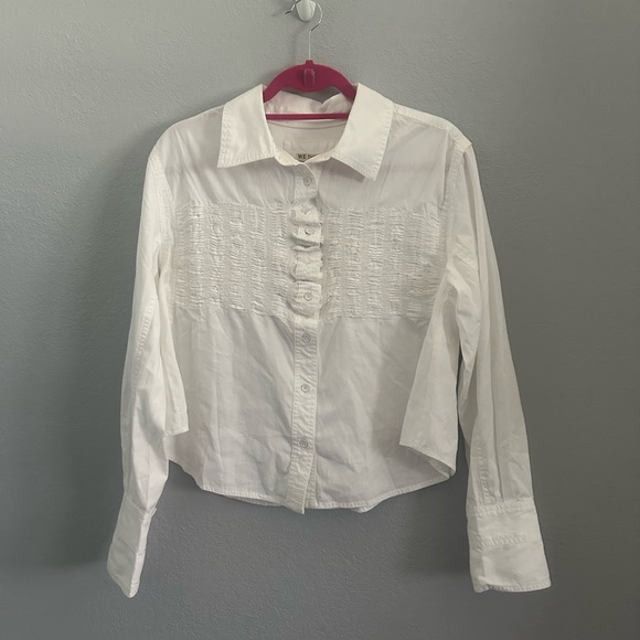 Free People Ruffled Button Down - Picture 2 of 5